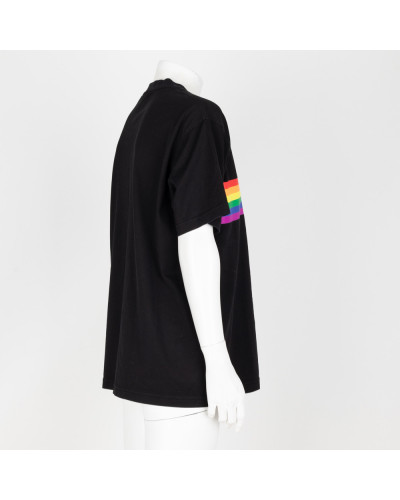 Burberry T-shirt czarny z tęczą