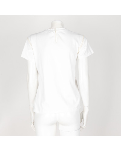 Twinset T-shirt biały z psami