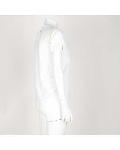 Twinset T-shirt biały z psami