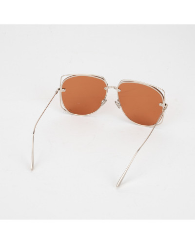 Dior Okulary srebrne oprawki + brazowe szkla