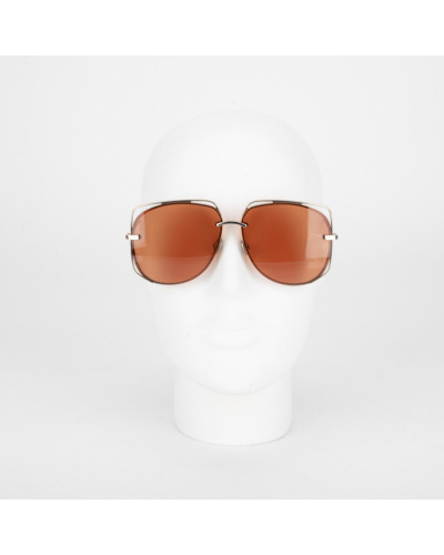 Dior Okulary srebrne oprawki + brazowe szkla