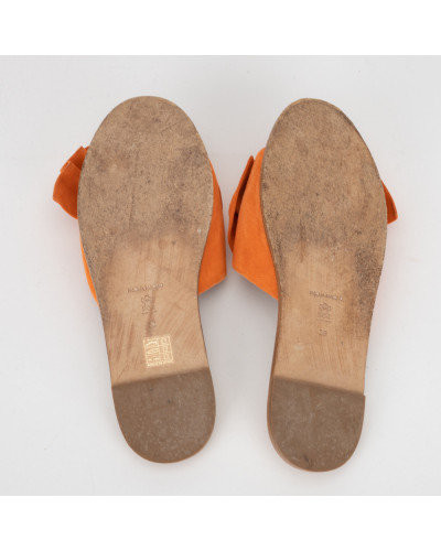 Paloma Barcelo Buty klapki pomaranczowe