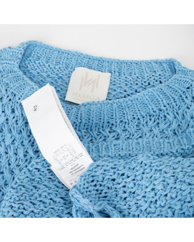 Marella Sweter niebieski plecony