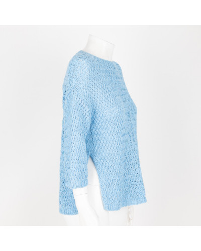 Marella Sweter niebieski plecony