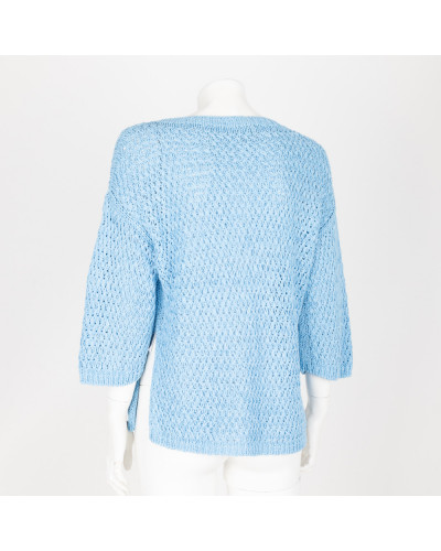 Marella Sweter niebieski plecony