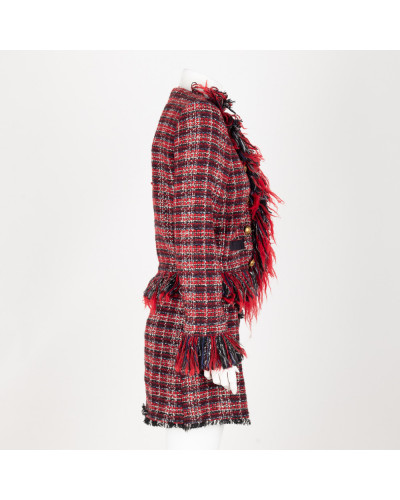 Pinko Komplet czerwony tweed krata
