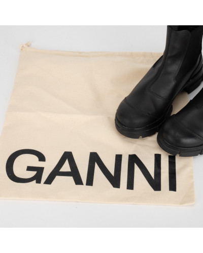 Ganni Buty czarne gumowe