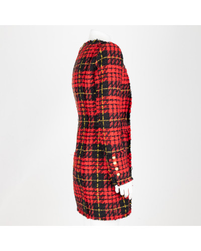 Balmain Sukienka czerwona tweed