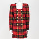 Balmain Sukienka czerwona tweed