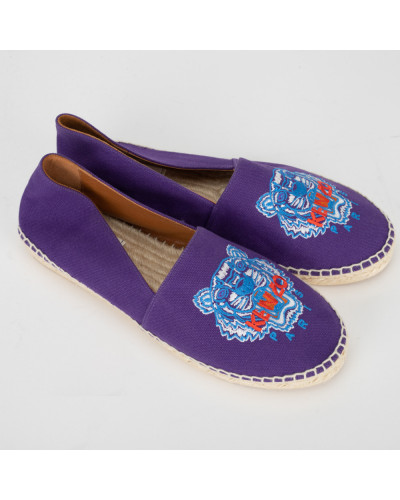 Kenzo Na płaskim fioletowe espadryle