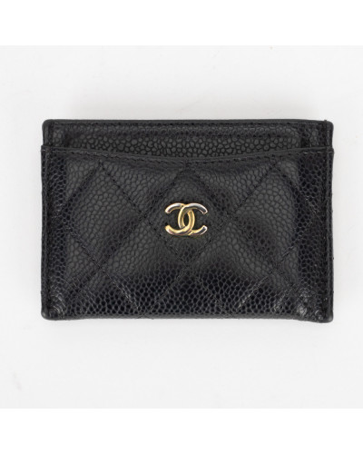 Chanel  Portfel na karty zdarcia na logo