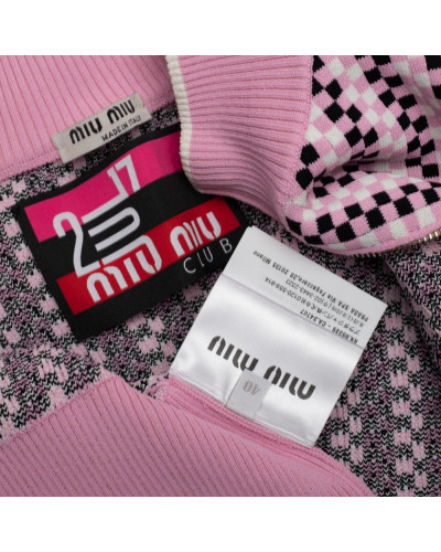 Miu Miu Sweter różowy na suwak