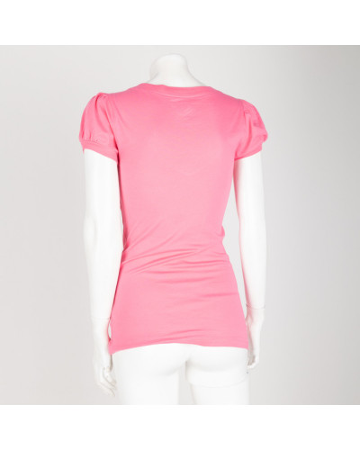 Juicy Couture Bluzka różowa w serek z napisem