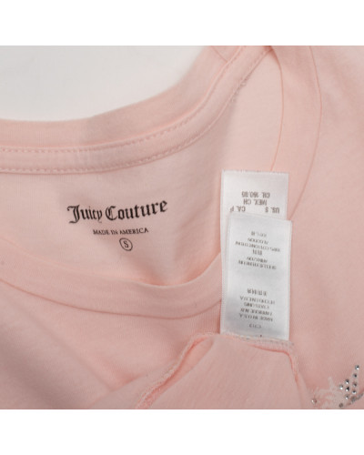 Juicy Couture Bluzka różowa z kryształkami na przodzie
