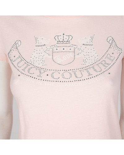 Juicy Couture Bluzka różowa z kryształkami na przodzie