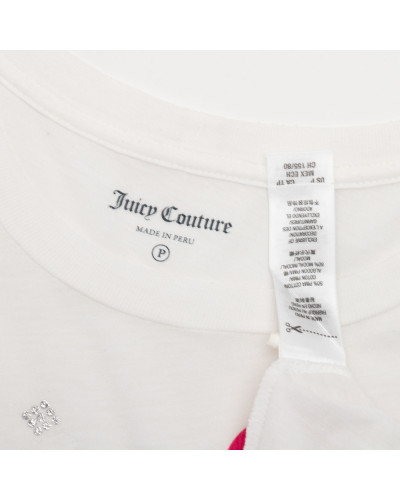 Juicy Couture Bluzka biała z napisami na przodzie  i sercami