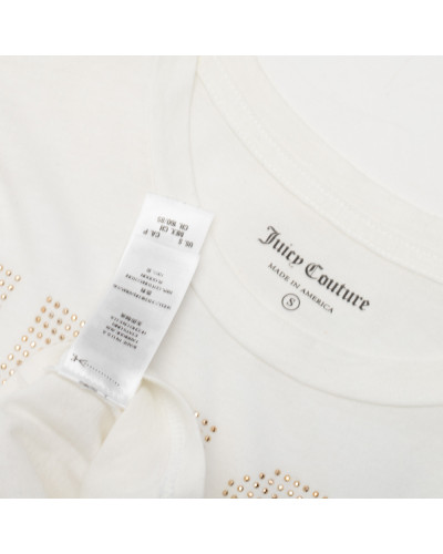 Juicy Couture Bluzka biała z napisem z kryształków