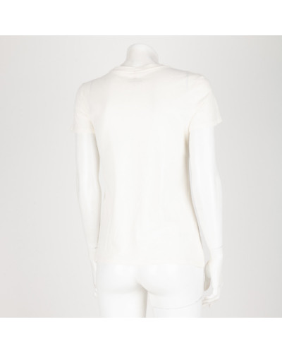 Juicy Couture Bluzka ecru z napisem cekinowym