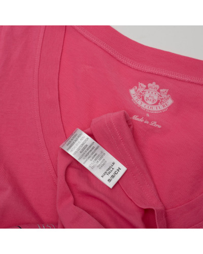 Juicy Couture Bluzka różowa w serek z napisem