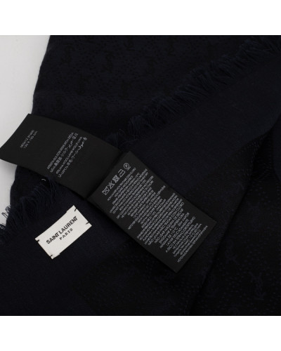 Saint Laurent  Szalik i chusta YSL w logo granat