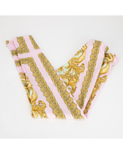 Versace Komplet top różowy i legginsy