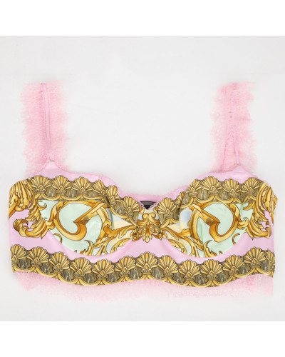 Versace Komplet top różowy i legginsy