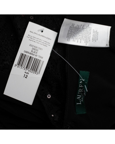Ralph Lauren Sukienka czarna koronkowa