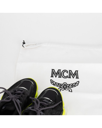 MCM Sportowe czarne buty z neonowa podeszwą