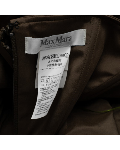 Max Mara Sukienka khaki wiązana na szyi