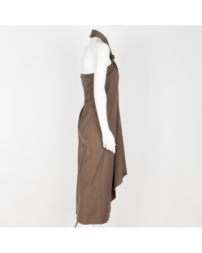 Max Mara Sukienka khaki wiązana na szyi