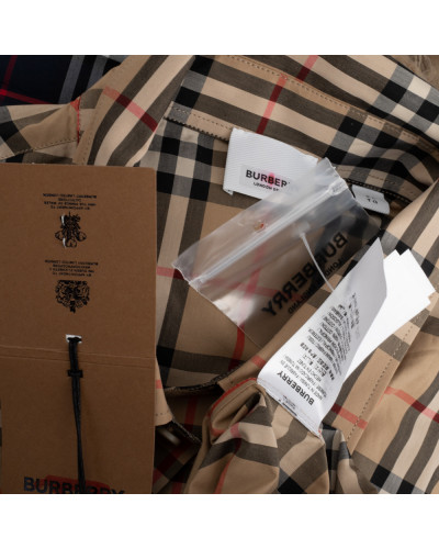Burberry Koszula brazowa w krate czrwony napis XL
