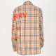 Burberry Koszula brazowa w krate czrwony napis XL