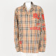 Burberry Koszula brazowa w krate czrwony napis XL