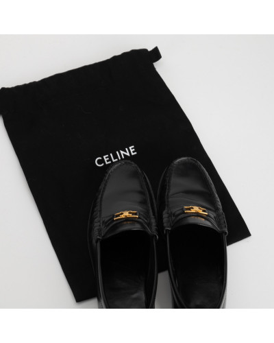 Celine Na płaskim czarne mokasyny