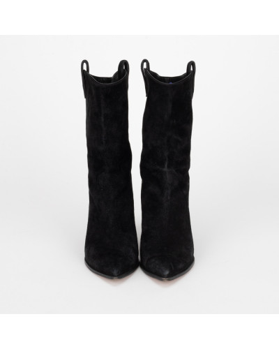 Aquazzura Botki czarne zamszowe