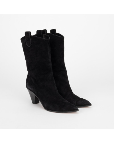 Aquazzura Botki czarne zamszowe