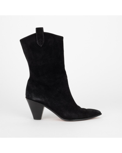 Aquazzura Botki czarne zamszowe