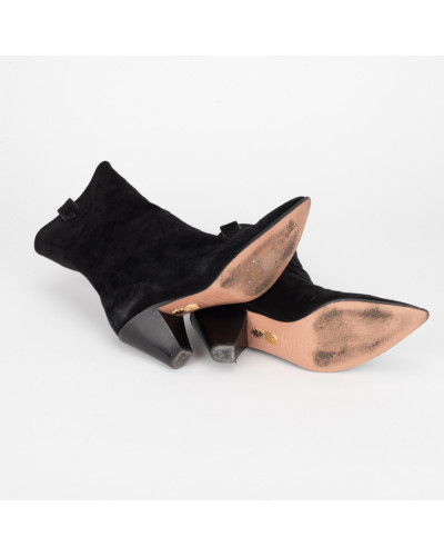 Aquazzura Botki czarne zamszowe
