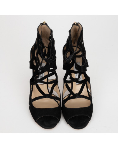 Jimmy Choo sandały cazrne zamszowe