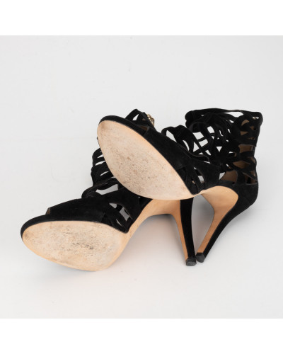 Jimmy Choo sandały cazrne zamszowe