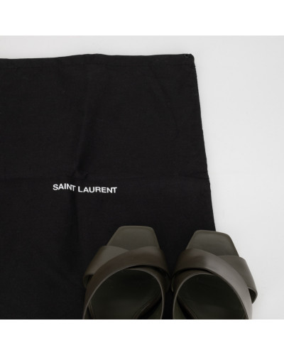 Saint Laurent  Klapki zielone
