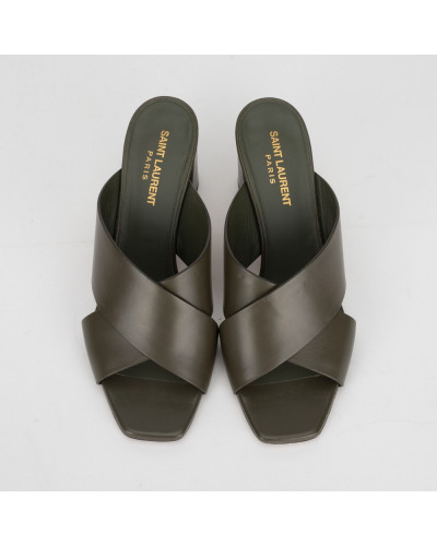Saint Laurent  Klapki zielone