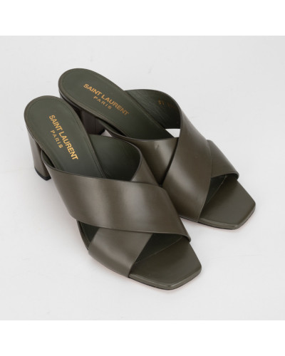 Saint Laurent  Klapki zielone