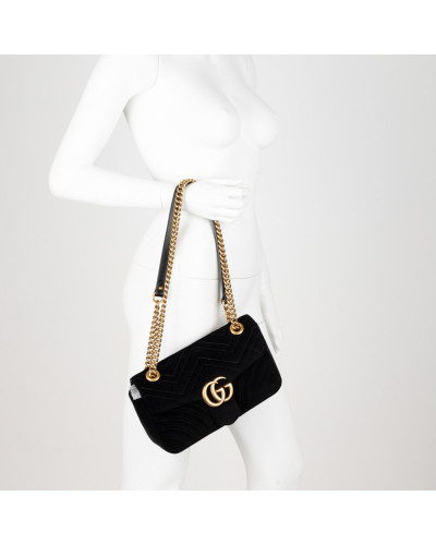 Gucci Torebka czrana Marmont aksamittna