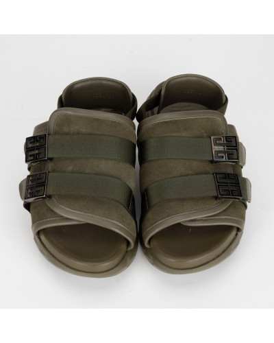 Givenchy Klapki khaki na platformie