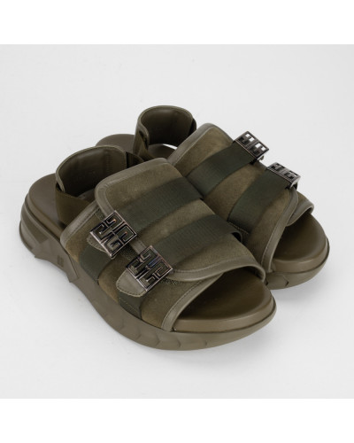 Givenchy Klapki khaki na platformie