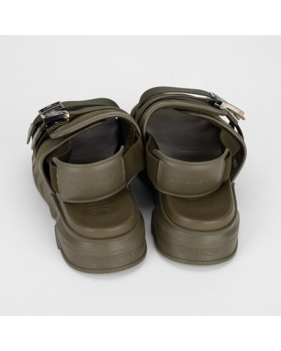 Givenchy Klapki khaki na platformie