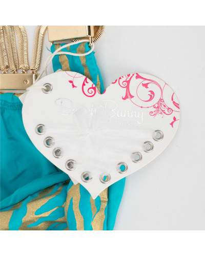 Beach Bunny kostium 2 częściowy turkusowy kąpielowy