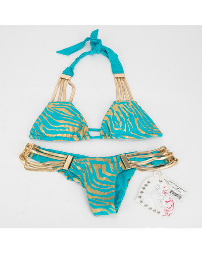 Beach Bunny kostium 2 częściowy turkusowy kąpielowy