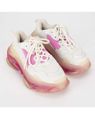 Balenciaga Sportowe kremowo różowe Triple S
